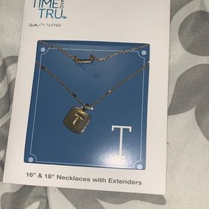T initial necklace